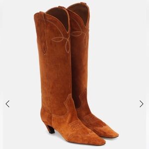 NWT Khaite Dallas Suede Western Boots